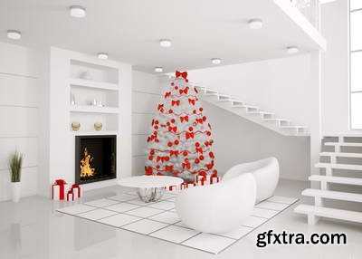 3D Render Christmas Interiors 25xJPG