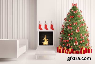 3D Render Christmas Interiors 25xJPG