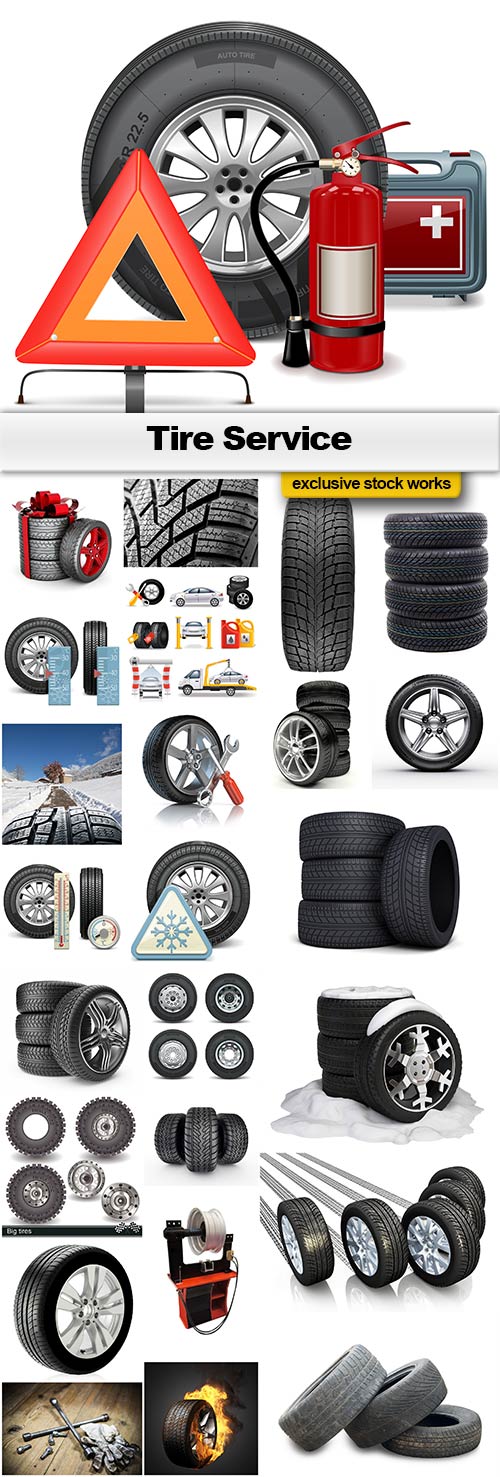 Tires Service Pack - 18x JPEGs + 7 EPS