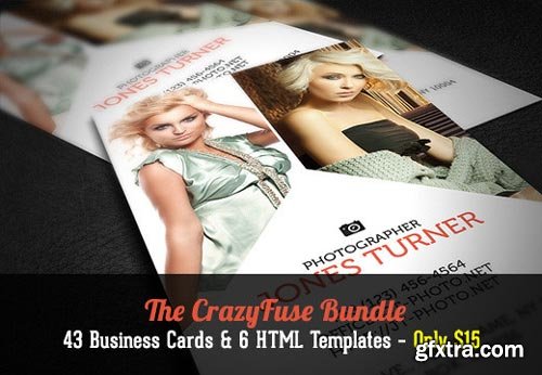 The CrazyFuse Bundle: 43 Business Cards & 6 HTML Templates