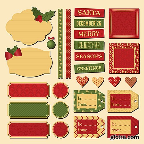 Stickers holiday discounts, Christmas and New Year, 2 - Vector