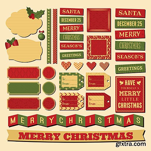 Stickers holiday discounts, Christmas and New Year, 2 - Vector