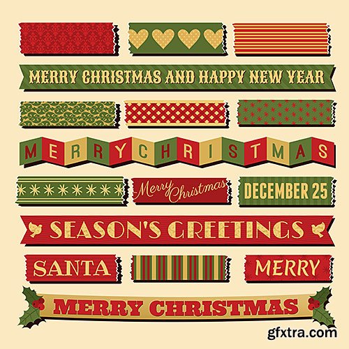 Stickers holiday discounts, Christmas and New Year, 2 - Vector