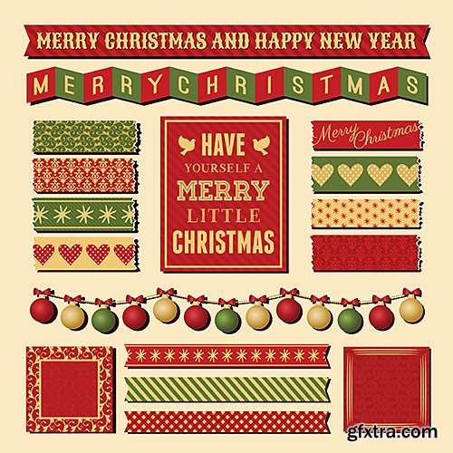 Stickers holiday discounts, Christmas and New Year, 2 - Vector