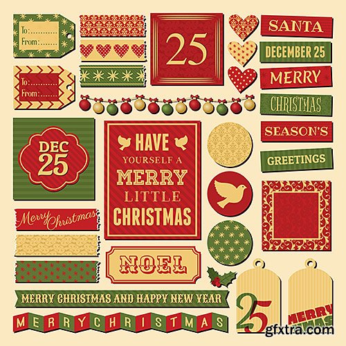 Stickers holiday discounts, Christmas and New Year, 2 - Vector