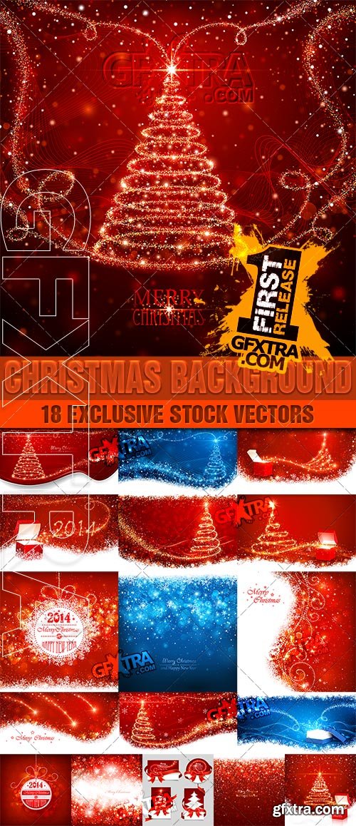 Beautiful backgrounds for Christmas and New Year, 6 - VectorStock