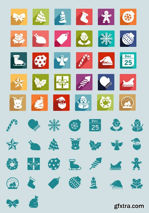 Vector Flat Christmas Icons