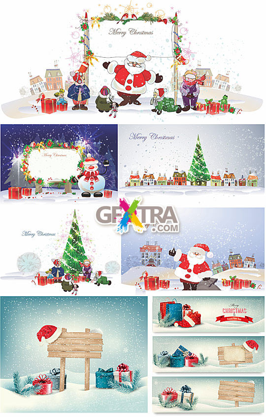 Christmas and New Year vector illustrations