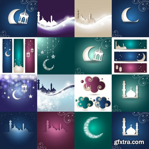 Islamic Background And Banner - 25 Vector