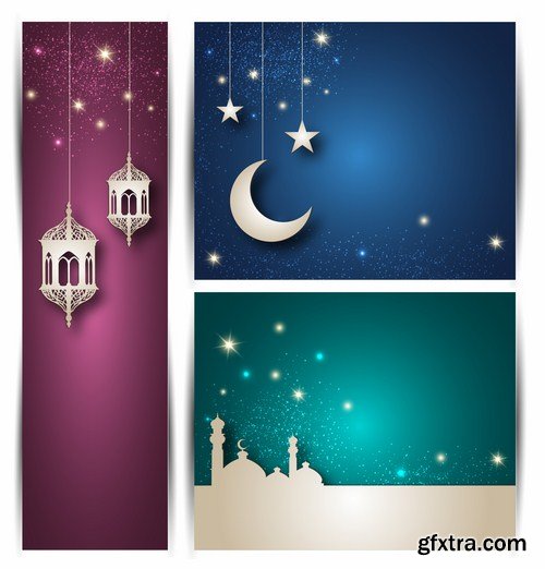 Islamic Background And Banner - 25 Vector