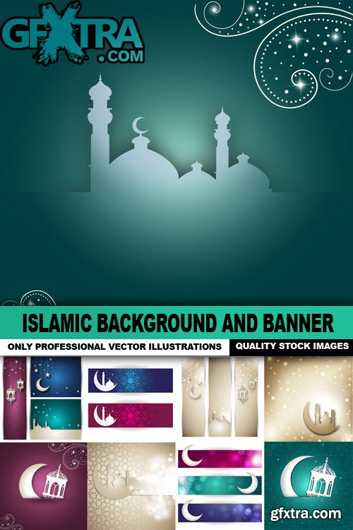 Islamic Background And Banner - 25 Vector