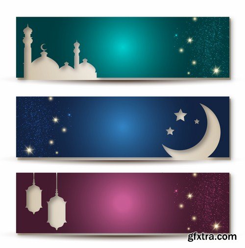 Islamic Background And Banner - 25 Vector