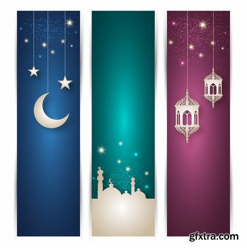 Islamic Background And Banner - 25 Vector