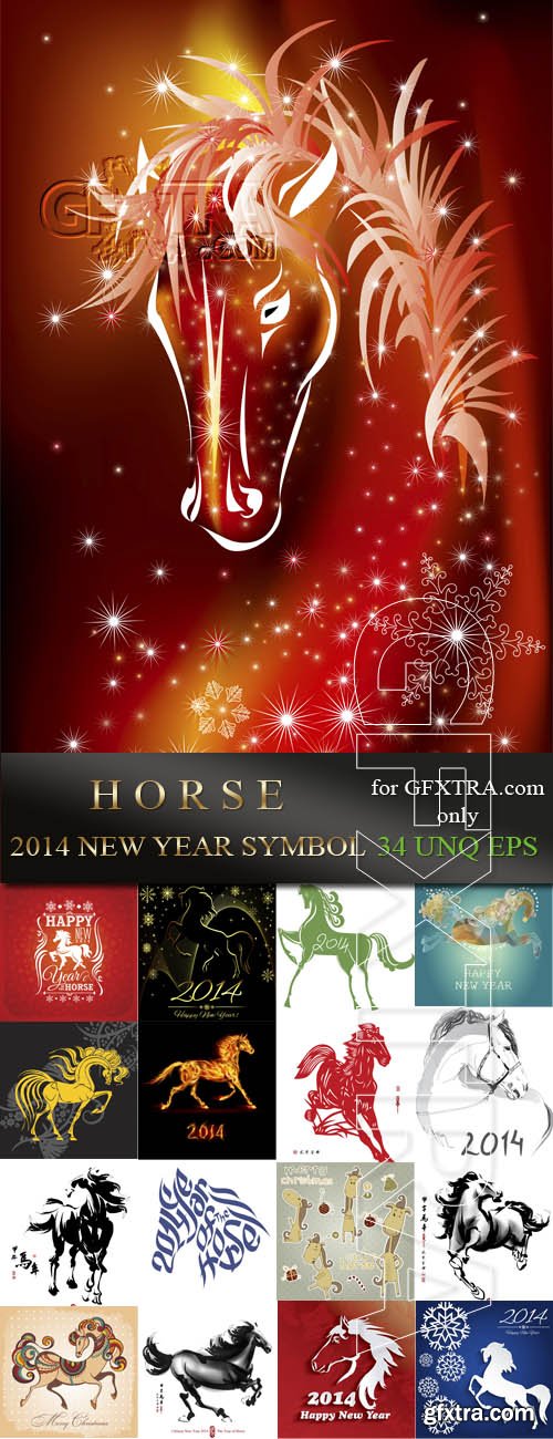 Horse - 2014 New Year symbol, 34xEPS