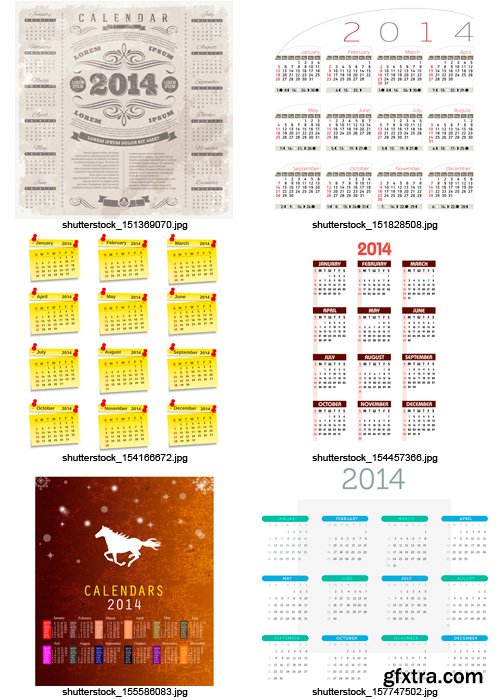 Amazing SS - Calendars for 2014 (vol.9), 25xEPS