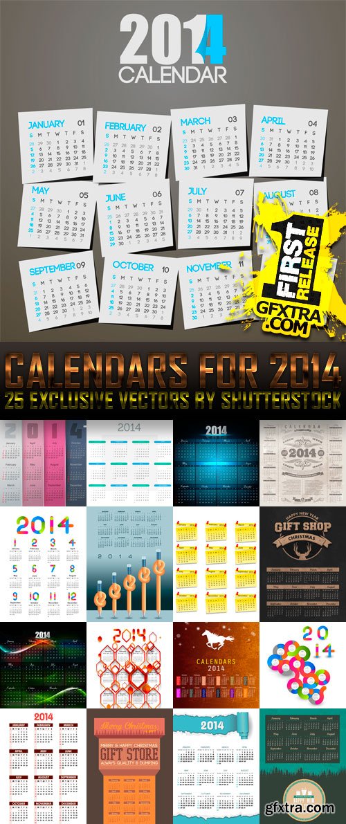 Amazing SS - Calendars for 2014 (vol.9), 25xEPS