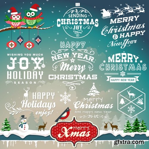 Amazing SS - Typography Christmas 5, 35xEPS