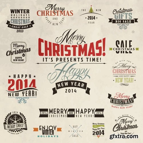 Amazing SS - Typography Christmas 5, 35xEPS