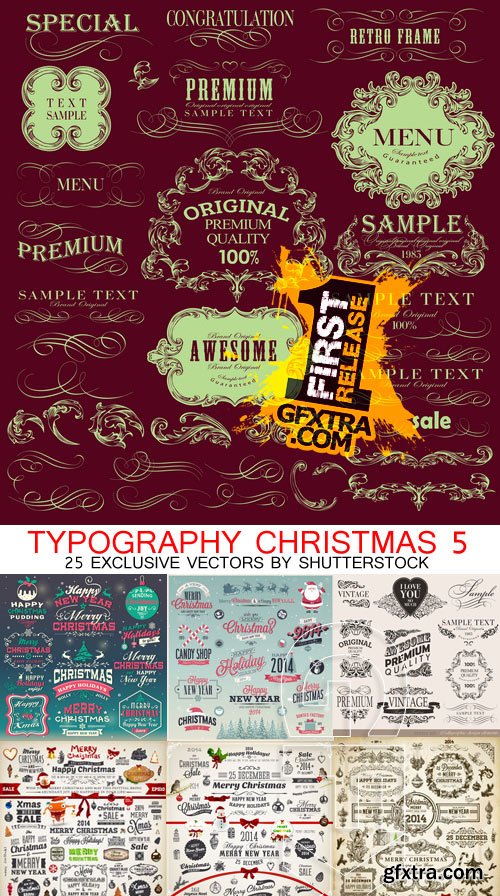 Amazing SS - Typography Christmas 5, 35xEPS