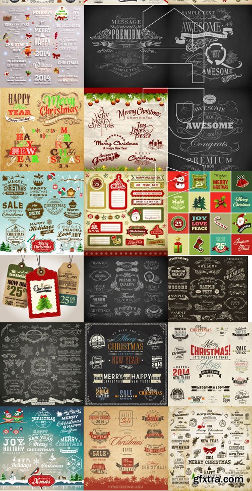 Amazing SS - Typography Christmas 5, 35xEPS