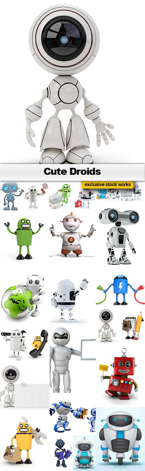 Cute Droids - 22x JPEGs + 3 EPS