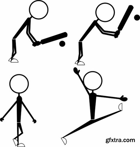 Cartoon Stick Figures Characters Vectors