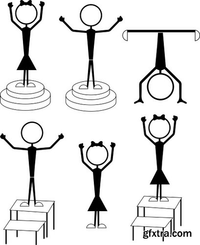 Cartoon Stick Figures Characters Vectors