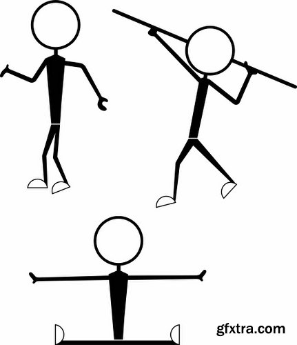 Cartoon Stick Figures Characters Vectors