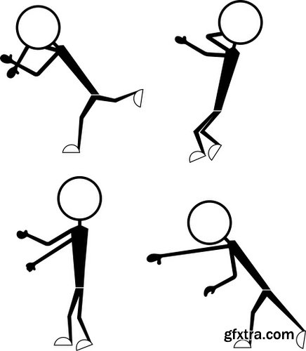 Cartoon Stick Figures Characters Vectors