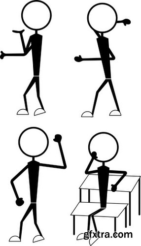 Cartoon Stick Figures Characters Vectors