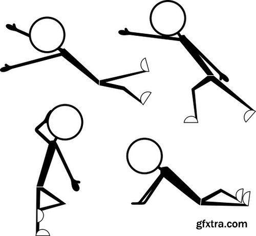 Cartoon Stick Figures Characters Vectors