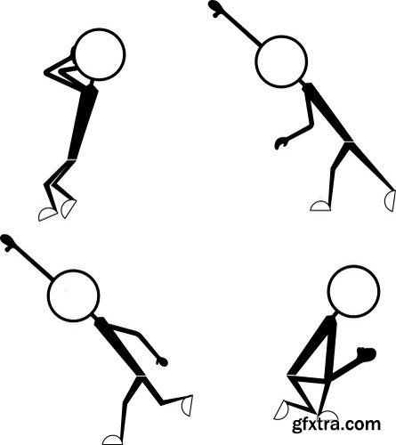 Cartoon Stick Figures Characters Vectors