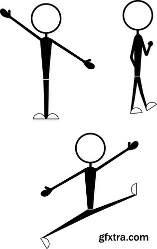 Cartoon Stick Figures Characters Vectors