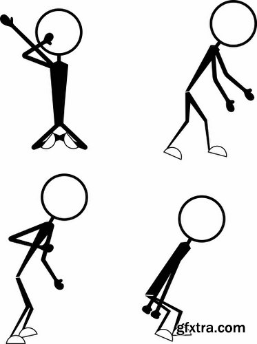 Cartoon Stick Figures Characters Vectors