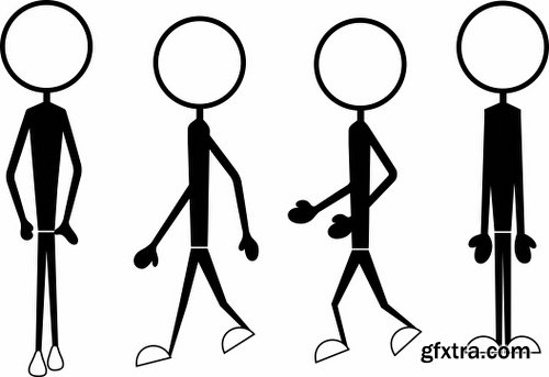 Cartoon Stick Figures Characters Vectors