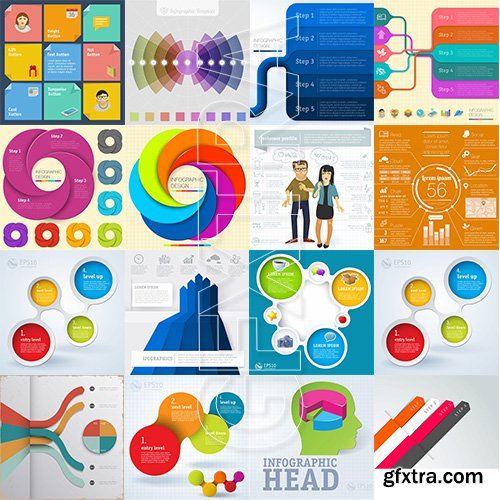 Infographics & Graphs Stock Images Vectors and Illustrations Pack 2