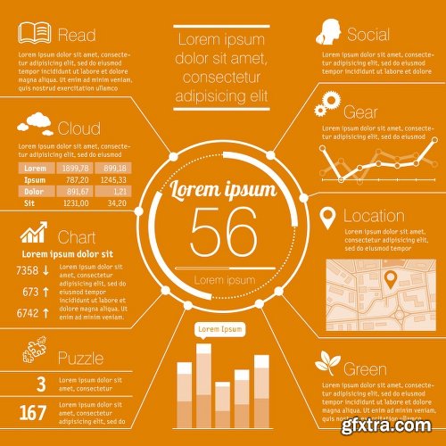 Infographics & Graphs Stock Images Vectors and Illustrations Pack 2