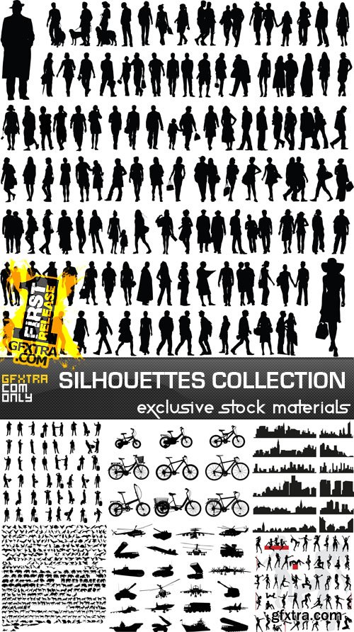 Silhouettes Collection, 25 EPS, AI, SVG