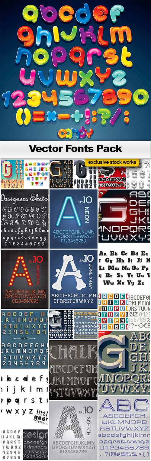 Vector Fonts - 25x EPS