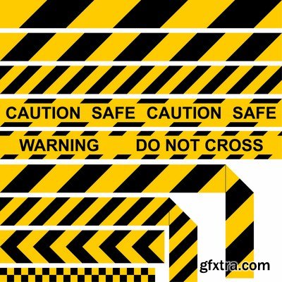 Caution and danger signs - 18 Vectors + 7 JPEGs