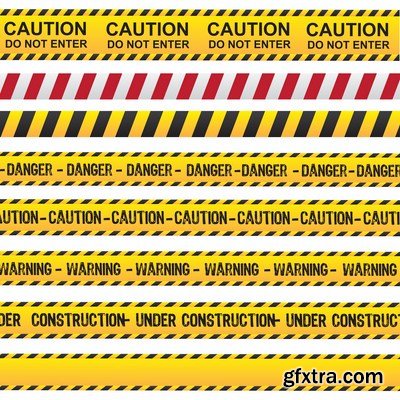 Caution and danger signs - 18 Vectors + 7 JPEGs