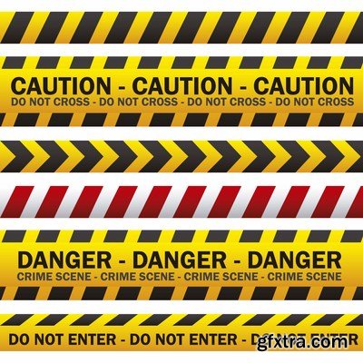 Caution and danger signs - 18 Vectors + 7 JPEGs