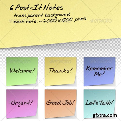 GraphicRiver - 6 Handwritten Post-It Notes 135519