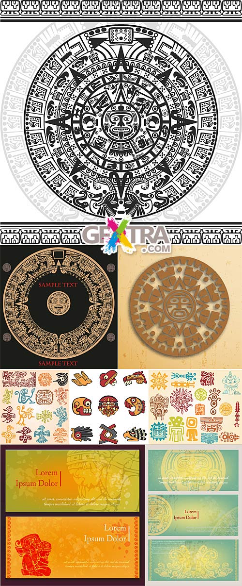 Aztec and maya calendars and symbols