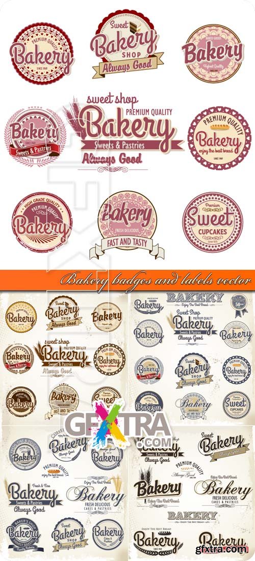 Bakery badges and labels vector