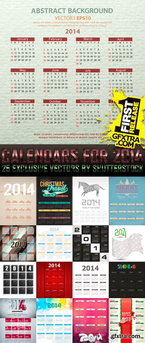 Amazing SS - Calendars for 2014 (vol.10), 25xEPS