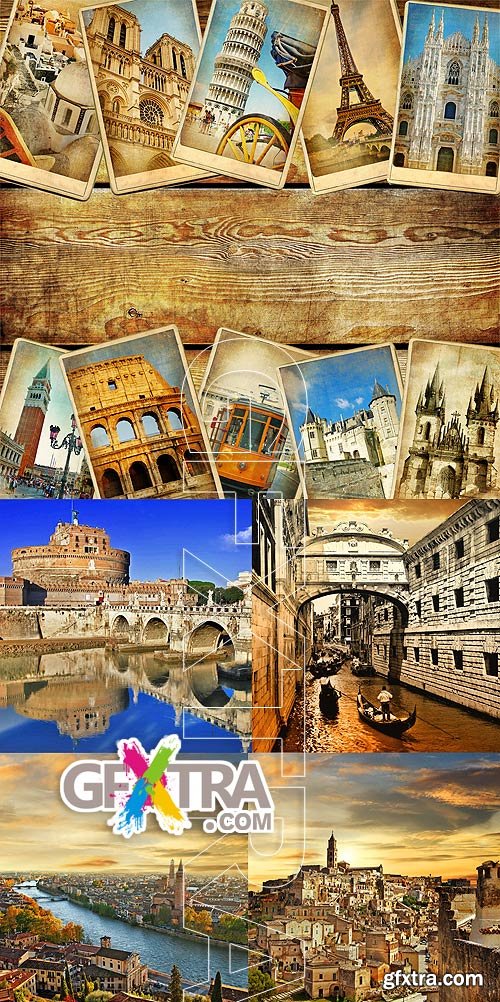 Stock photo - Vintage city & Italy