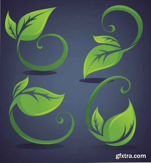 Amazing SS - Green leaves background 5, 25xEPS