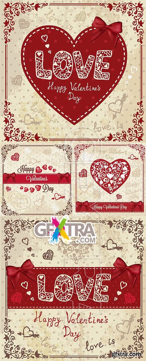 Stock vector - Valentine cards 00015