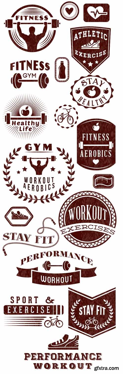 Fitness Logos Vector Set